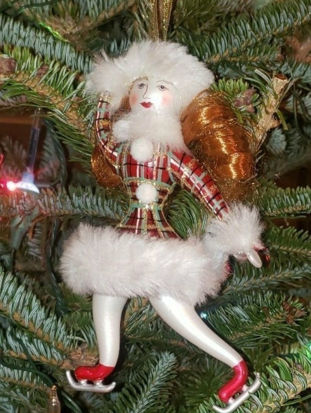 De Carlini Style, Hand Painted Mercury Glass Christmas Ornament
